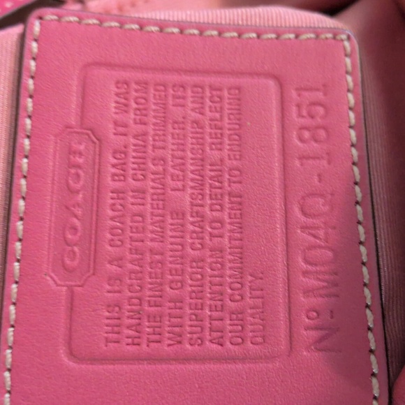 Y2K Coach Optic Large Hobo Bag In Signature Pink Jacquard & Leather Vintage VTG - Picture 12 of 16